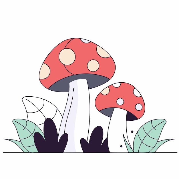 ilustracja wektorowa grzybów