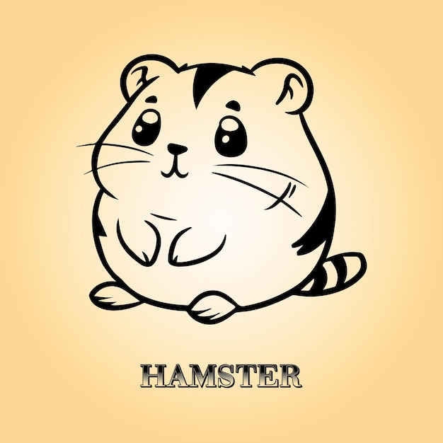 Ilustracja wektorowa Hamster Cartoon na białym tle