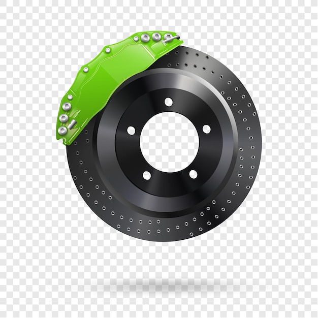 Ilustracja wektorowa hamulce samochodowe kierownica realistyczna ikona 3d