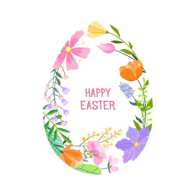 Plik wektorowy ilustracja wektorowa happy easter kwiat jajko