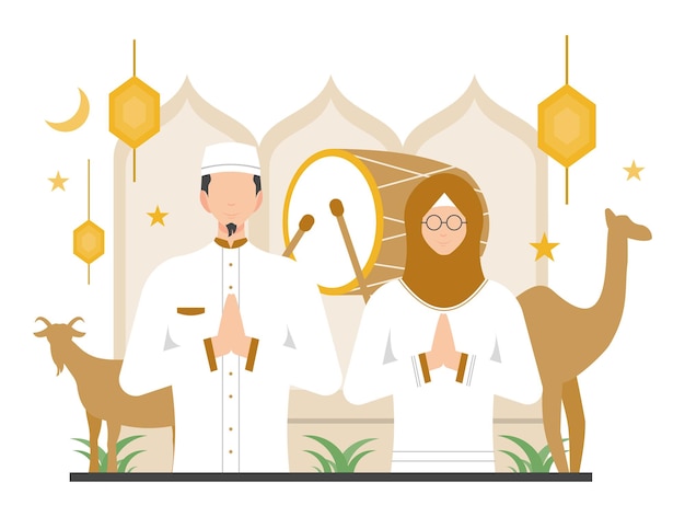 Plik wektorowy ilustracja wektorowa happy eid al adha