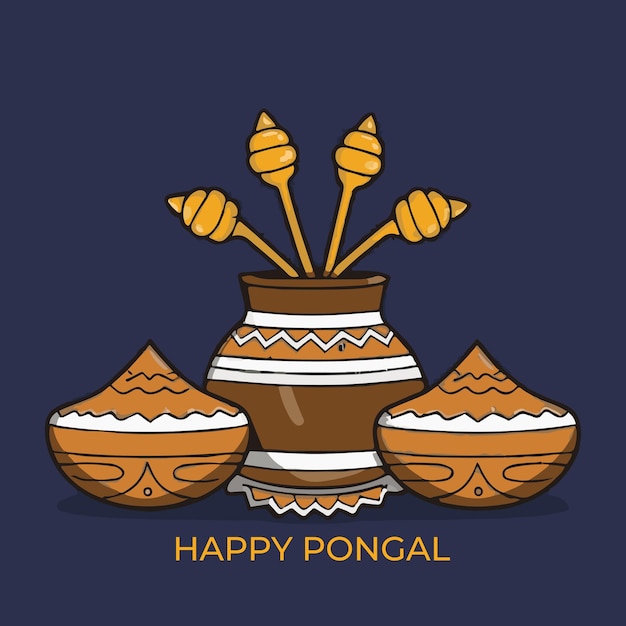 Ilustracja wektorowa Happy Pongal.