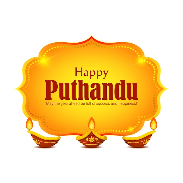 Ilustracja wektorowa Happy Puthandu życzy baner powitalny