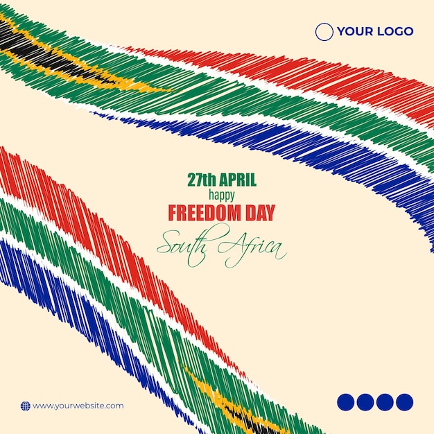 Ilustracja Wektorowa Happy South Africa Freedom Day Szablon Makieta Kanału Społecznościowego