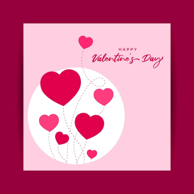 Ilustracja Wektorowa Happy Valentine's Day Photoframe Koncepcji Pozdrowienia