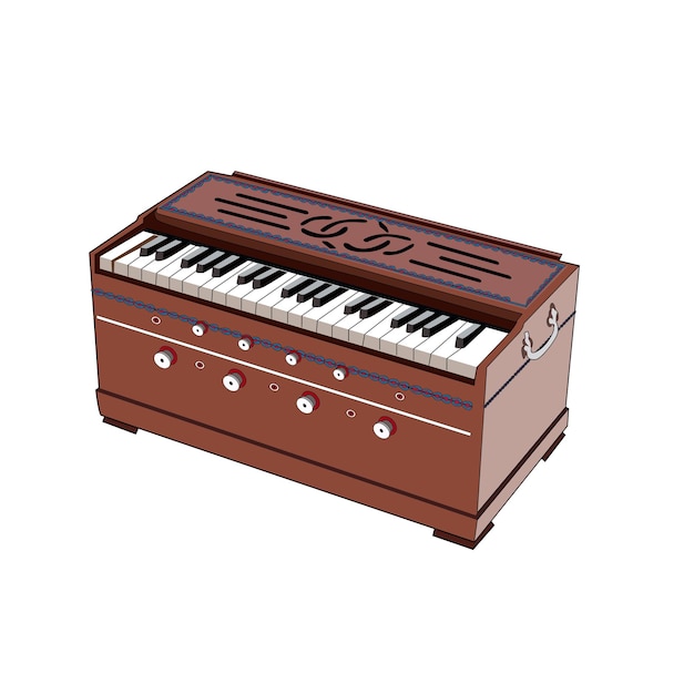 Ilustracja Wektorowa Harmonium Piękne Instrumenty Muzyczne