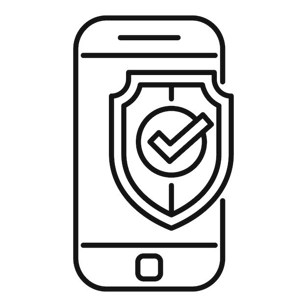 Ilustracja wektorowa ikony bezpieczeństwa smartfonów