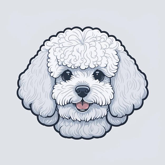 Plik wektorowy ilustracja wektorowa ikony głowy psa bichon frise