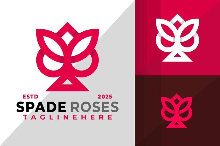 Wektor ilustracja wektorowa ikony logo spade rose