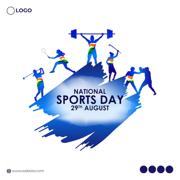 Plik wektorowy ilustracja wektorowa indyjskiego dnia sportu w mediach społecznościowych szablon makieta kanału informacyjnego