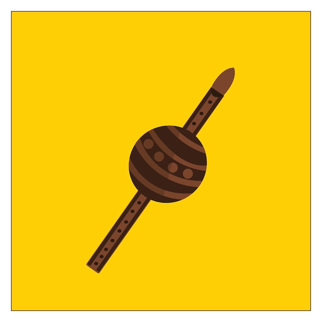Plik wektorowy ilustracja wektorowa indyjskiego instrumentu muzycznego granego przez zaklinacza węży zwanego drewnianym fletem poskramiacza o