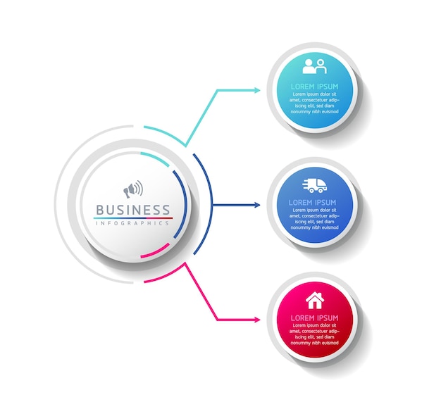 Ilustracja Wektorowa Infografiki Zaprojektuj Szablon Informacji Marketingowych Z 3 Opcjami Lub Krokami