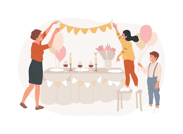 Ilustracja wektorowa izolowanej koncepcji dekoracji domowej