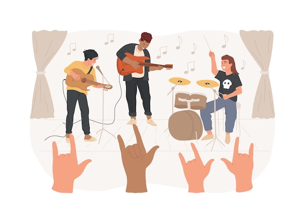 Plik wektorowy ilustracja wektorowa izolowanej koncepcji muzyki rockowej