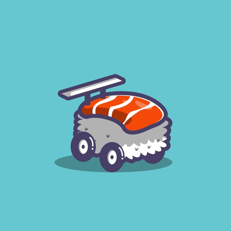 Ilustracja wektorowa japońskie jedzenie sushi