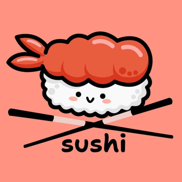 Plik wektorowy ilustracja wektorowa jedzenia sushi japońskie tradycyjne jedzenie urocze sushi wektorowa ilustracja