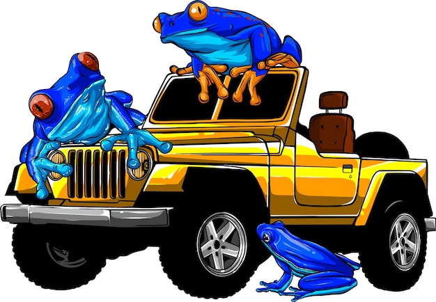 Plik wektorowy ilustracja wektorowa jeepa myśliwego na białym tle