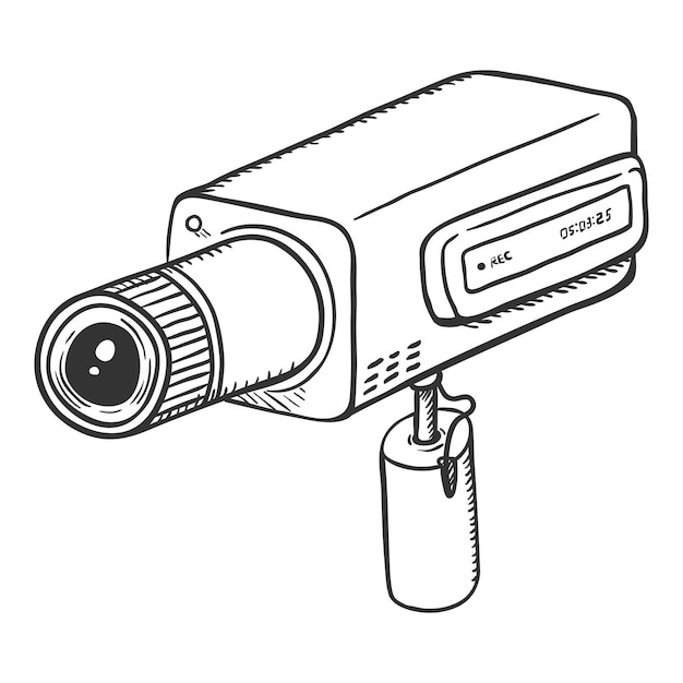 Ilustracja wektorowa kamery bezpieczeństwa CCTV