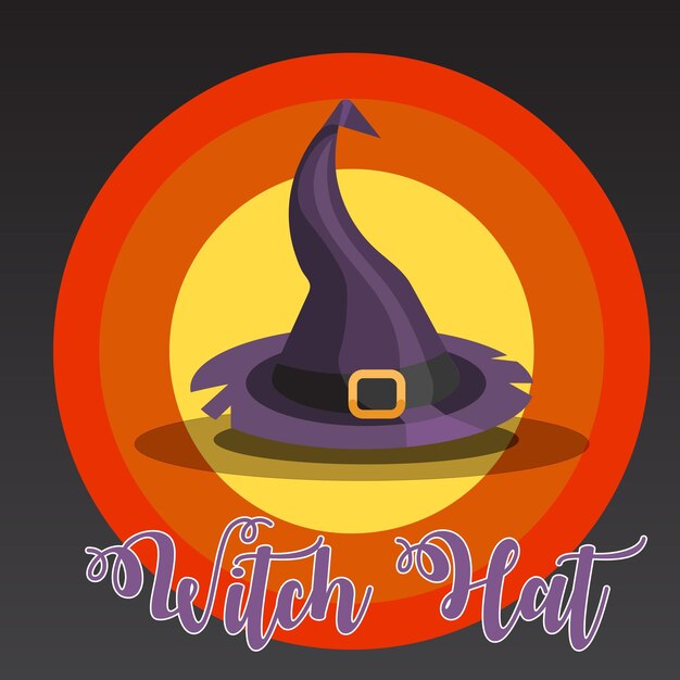 Ilustracja wektorowa kapelusza czarownicy na Halloween