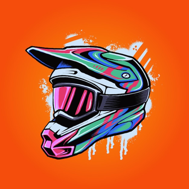 Ilustracja Wektorowa Kask Motocrossowy