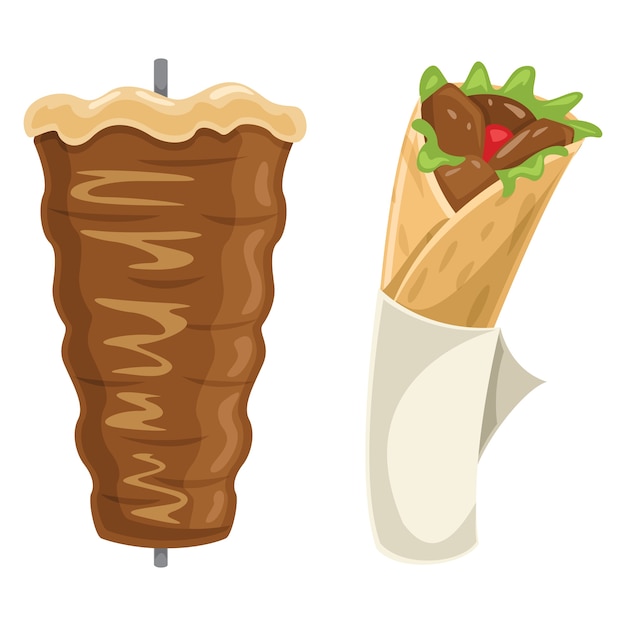 Ilustracja wektorowa Kebab