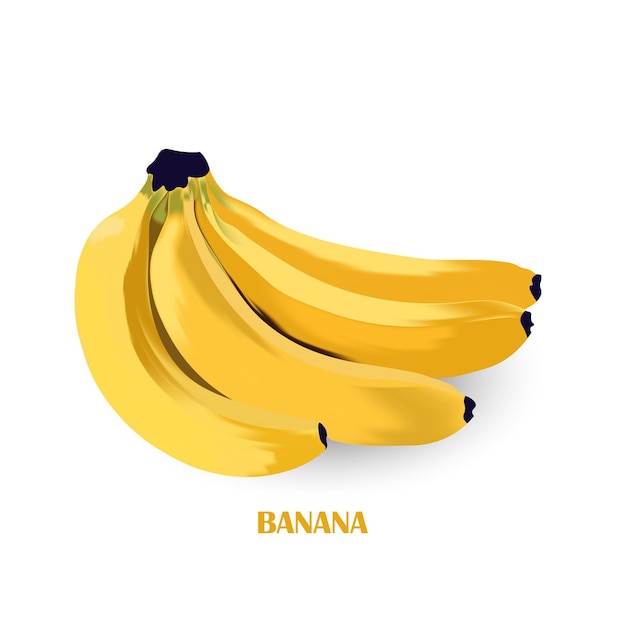 Ilustracja Wektorowa Kiści Bananów Z Efektem 3d