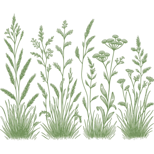 Ilustracja Wektorowa Kolekcji Zielonych Roślin