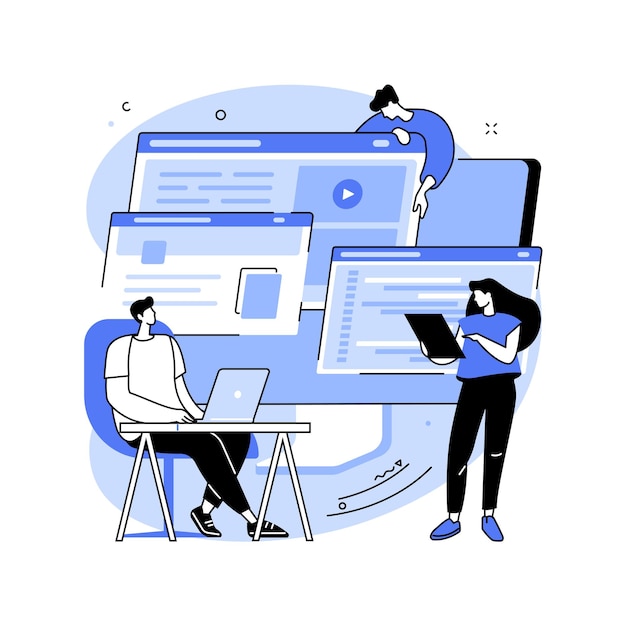 Ilustracja wektorowa koncepcji abstrakcyjnej rozwoju stron internetowych