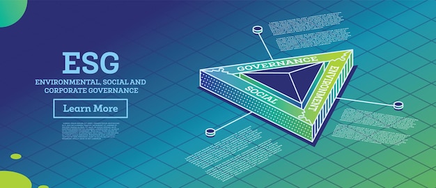 Ilustracja Wektorowa Koncepcji Esg Dotyczącej środowiska Społecznego I Zarządzania