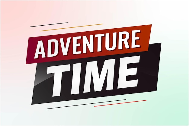 Plik wektorowy ilustracja wektorowa koncepcji słów adventure time z liniami w stylu 3d na stronie docelowej mediów społecznościowych