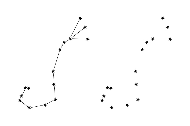 Plik wektorowy ilustracja wektorowa konstelacji zodiaku skorpion