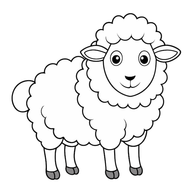 Ilustracja wektorowa konturów owiec