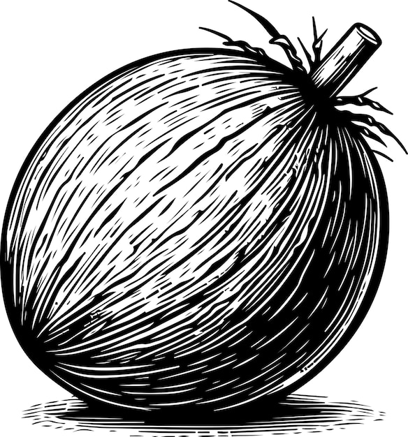 Ilustracja wektorowa konturowego czarnego kokosa
