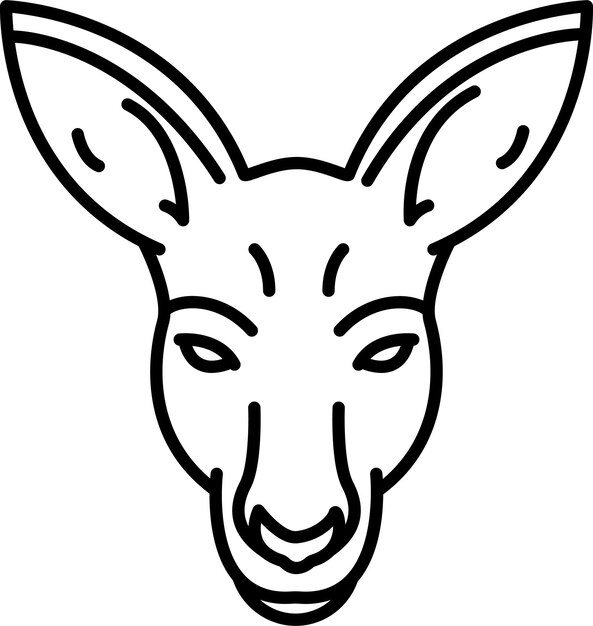 Ilustracja wektorowa konturu twarzy kangura