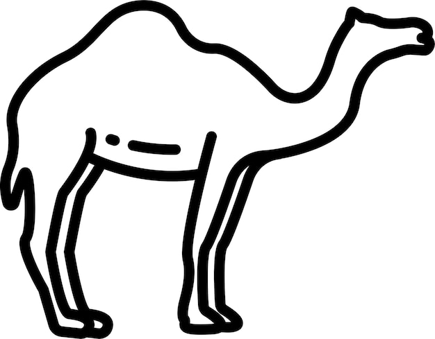 Ilustracja wektorowa konturu twarzy wielbłąda