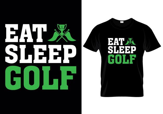 Ilustracja wektorowa koszulki Eat Sleep Golf
