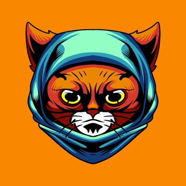 Plik wektorowy ilustracja wektorowa kot ninja