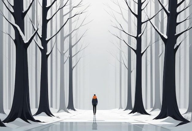 Plik wektorowy ilustracja wektorowa krajobrazu zimowego