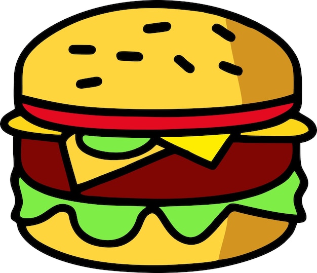 Plik wektorowy ilustracja wektorowa kreskówka burger