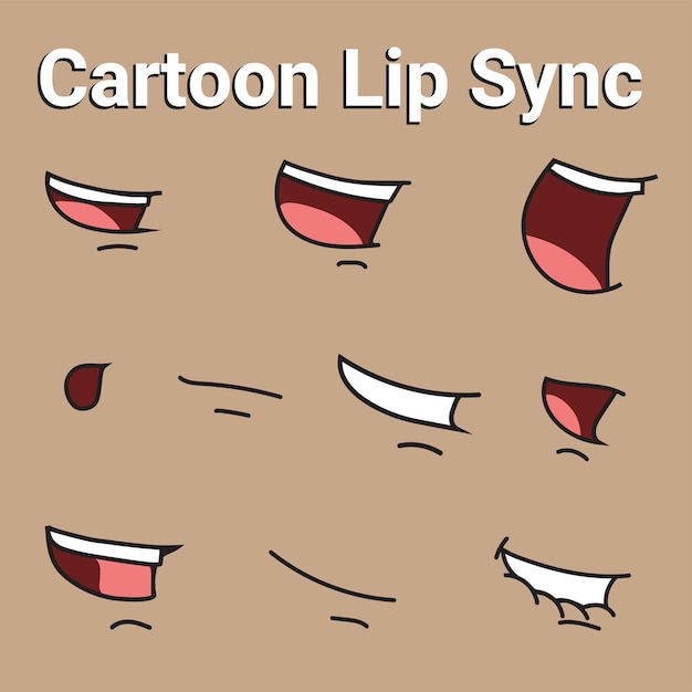 Ilustracja wektorowa kreskówka synchronizacja ust