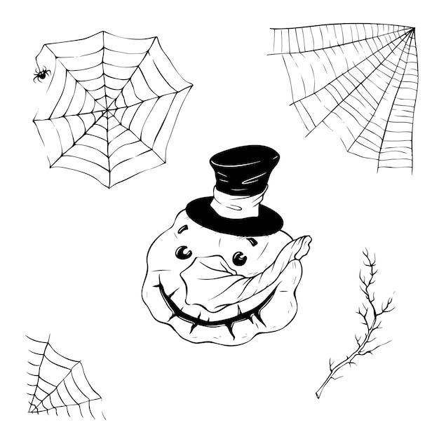 Plik wektorowy ilustracja wektorowa kreskówki dynie halloween