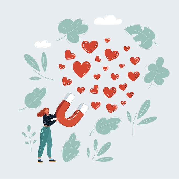 Ilustracja wektorowa kreskówki kobiety koncepcja kreatywnych abstrakcyjnych relacji