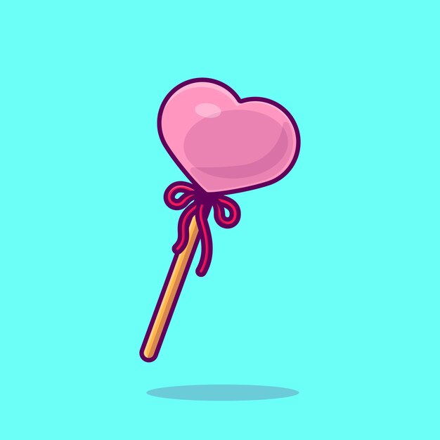 Ilustracja Wektorowa Kreskówki Love Lollipop Koncepcja Walentynka Ikona Odizolowana