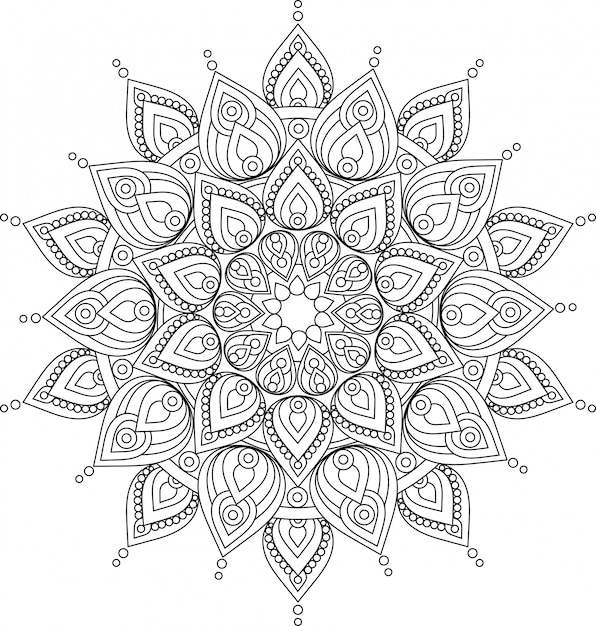 Plik wektorowy ilustracja wektorowa kwiecisty mandali