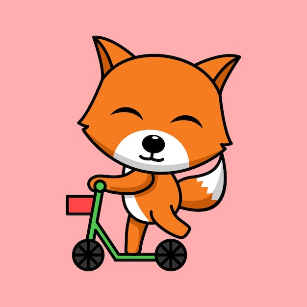 Ilustracja wektorowa ładny i pucołowaty lis