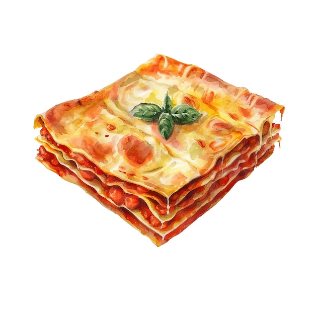 Plik wektorowy ilustracja wektorowa lasagny w stylu akwarelu