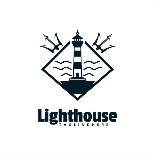 Plik wektorowy ilustracja wektorowa light house line art logo design