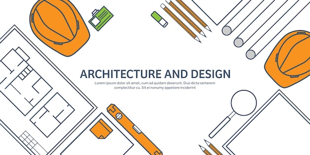 Ilustracja wektorowa linii inżynierii i architektury rysunek oprogramowania do notebooka