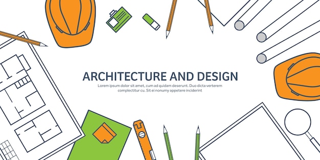 Ilustracja wektorowa linii inżynierii i architektury rysunek oprogramowania do notebooka