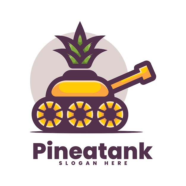 Ilustracja Wektorowa Logo Ananasa Zbiornika Prosty Styl Maskotka